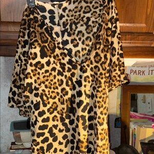 By Together Leopard Print V-Neck Blouse